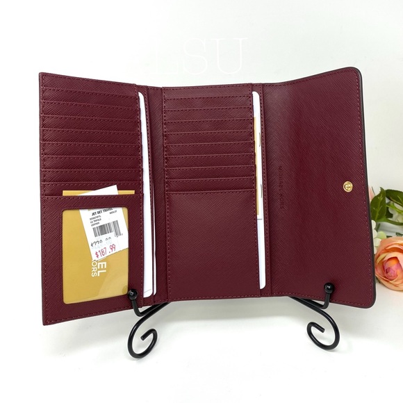 Michael Kors Trifolder Leather Merlot Marion W - Picture 4 of 5